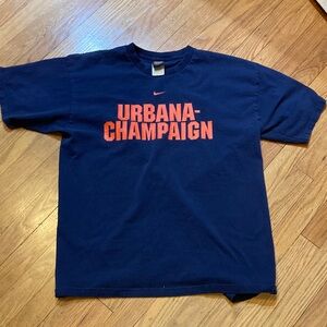 University of Illinois Nike Navy T-Shirt with Orange Print